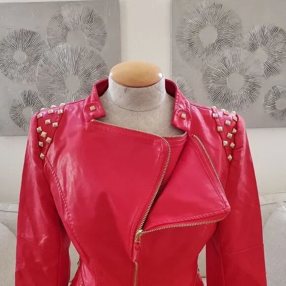 SX Honey Pot Faux Leather Studded Jacket sz Med - Picture 3 of 13